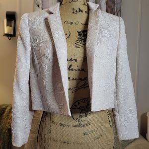 Evan Picone Crop Matelassé Suit Jacket